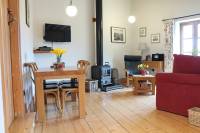 The open plan living area from the kitchen